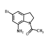 结构式 CAS# 133433-62-2, 1-(7-氨基-5-溴-2,3-二氢-1H-吲哚-1-基)乙酮