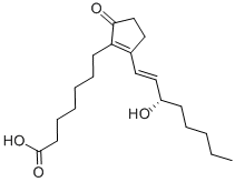 structure of CAS# 13345-51-2, (13E,15S)-15-Hydroxy-9-Oxo-Prosta-8(12),13-Dien-1-Oicacid;(13E,15S)-15-Hydroxy-9-Oxoprosta-8(12),13-Dien-1-Oic  Acid,  PGB1;[13E,15S]-15-HYDROXY-9-OXOPROSTA-8[12],13-DIEN-1-OIC ACID;9-OXO-15S-HYDROXY-PROSTA-8(12),13E-DIEN-1-OIC ACID