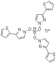 结构式 CAS# 134030-71-0, 氢化{三[3-(2-噻吩基)-1H-吡唑-1-醇-kappao]}硼酸(1-)铊(1+)