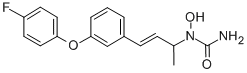structure of CAS# 134470-38-5, N-[3-[3-(4-Fluorophenoxy)Phenyl]-1-Methyl-2-Propen-1-Yl]-N-Hydroxy-Urea;1-[4-[3-(4-Fluorophenoxy)Phenyl]But-3-En-2-Yl]-1-Hydroxyurea;1-[(E)-3-[3-(4-Fluorophenoxy)Phenyl]-1-Methyl-Prop-2-Enyl]-1-Hydroxy-Urea;1-[3-[3-(4-Fluorophenoxy)Phenyl]-1-Methyl-Prop-2-Enyl]-1-Hydroxy-Urea