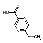 结构式 CAS# 13534-75-3, 5-乙基吡嗪-2-羧酸