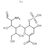 结构式 CAS# 136098-01-6, 2-氨基-2-脱氧-4-O-(4-脱氧-2-O-磺基己-4-烯吡喃糖基)-己糖钠盐(1:1)