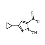 structure of CAS# 136283-92-6, 3-Cyclopropyl-1-Methyl-1H-Pyrazole-5-Carbonyl Chloride;3-cyclopropyl-1-methyl-1H-pyrazole-5-carbonyl chloride