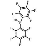structure of CAS# 13648-79-8, Bis(pentafluorophenyl)phosphinous bromide;Bis(pentafluorophenyl)bromophosphine;Bis(perfluorophenyl)bromophosphine;Bromo-bis(pentafluorophenyl)phosphine