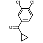 structure of CAS# 136906-33-7, Cyclopropyl(3,4-Dichlorophenyl)Methanone;Cyclopropyl 3,4-dichlorophenyl ketone;cyclopropyl(3,4-dichlorophenyl)methanone;MFCD03841239