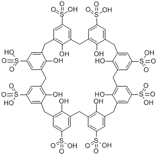 structure of CAS# 137407-62-6, 49,50,51,52,53,54,55,56-Octahydroxy-,29,35,41,47-Octasulfonic Acid;4-Sulfonic Calix[8]Arene;Gl 2041;Gl 522-Y-1