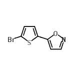 structure of CAS# 138716-31-1, 5-(5-Bromo-2-Thienyl)-1,2-Oxazole;2-Bromo-5-(isoxazol-5-yl)thiophene;2-Bromo-5<wbr>-(isoxazo<wbr>l-5-yl)th<wbr>iophene, <wbr>5-(5-Brom<wbr>othien-2-<wbr>yl)-1,2-o<wbr>xazole;2-Bromo-5<wbr>-(isoxazo<wbr>l-5-yl)th<wbr>iophene; <wbr>5-(5-Brom<wbr>othien-2-<wbr>yl)-1,2-o<wbr>xazole