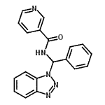 结构式 CAS# 138768-28-2, N-[1H-苯并三唑-1-基(苯基)甲基]烟酰胺