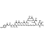structure of CAS# 1403-17-4, (23E,25E,27E,29E,31E,33E,35E)-22-[(3-Amino-3,6-dideoxy-D-mannopyranosyl)oxy]-38-[7-(4-aminophenyl)-5-hydroxy-4-methyl-7-oxo-2-heptanyl]-10,12,14,18,20-pentahydroxy-37-methyl-2,4,8,16-tetraoxooxacyclooctatriaconta-23,25,27,29,31,33,35-heptaene-19-carboxylic acid;(23E,25E,<wbr>27E,29E,3<wbr>1E,33E,35<wbr>E)-22-[(3<wbr>-amino-3,<wbr>6-dideoxy<wbr>-D-mannop<wbr>yranosyl)<wbr>oxy]-38-[<wbr>7-(4-amin<wbr>ophenyl)-<wbr>5-hydroxy<wbr>-4-methyl<wbr>-7-oxohep<wbr>tan-2-yl]<wbr>-10,12,14<wbr>,18,20-pe<wbr>ntahydrox<wbr>y-37-meth<wbr>yl-2,4,8,<wbr>16-tetrao<wbr>xooxacycl<wbr>oo;Candicidin;Candicidin D1
