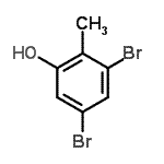 structure of CAS# 14122-00-0, 3,5-Dibromo-2-Methylphenol;3,5-dibromo-2-methylphenol
