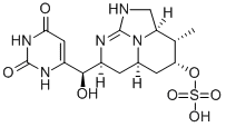 structure of CAS# 143545-90-8, Cylindrospermopsin;2,4(1H,3H)-Pyrimidinedione, 6-(Hydroxy(2,2A,3,4,5,5A,6,7-Octahydro-3-Methyl-4-(Sulfooxy)-1H-1,8,8B-Triazaacenaphthylen-7-Yl)Methyl)-, (2A-Alpha,3-Alpha,4-Alpha,5A- Alpha,7-Beta(R*))-(-)-;Cylindrospermopsin