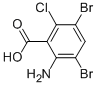 structure of CAS# 143769-25-9, 2-Amino-3,5-Dibromo-6-Chloro-Benzoic Acid;2-Amino-6-Chloro-3,5-Dibromobenzoic Acid 98%;2-AMINO-6-CHLORO-3,5-DIBROMOBENZOIC ACID;2-AMINO-3,5-DIBROMO-6-CHLOROBENZOIC ACID