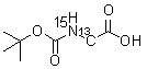 structure of CAS# 145143-01-7, N-{[(2-Methyl-2-Propanyl)Oxy]Carbonyl}(2-<Sup>13</Sup>C,<Sup>15</Sup>N)Glycine;Boc-Gly-OH-2-13C,15N;Glycine-2-13C,15N, N-t-Boc derivative;N- GLYCINE-2-13C-15N