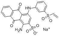 结构式 CAS# 14541-90-3, 1-氨基-4-[(2-乙烯基磺酰基苯基)氨基]-9,10-二氧代-蒽-2-磺酸钠