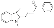 structure of CAS# 14575-25-8, 4-(1,3-Dihydro-1,3,3-Trimethyl-2H-Indol-2-Ylidene)-1-Phenyl-2-Buten-1-One;(2E,4E)-1-PHENYL-4-(1,3,3-TRIMETHYL-1,3-DIHYDRO-2H-INDOL-2-YLIDENE)BUT-2-EN-1-ONE;2-BUTEN-1-ONE, 4-(1,3-DIHYDRO-1,3,3-TRIMETHYL-2H-INDOL-2-YLIDENE)-1-PHENYL-;CROTONOPHENONE, 4-(1,3,3-TRIMETHYL-2-INDOLINYLIDENE)-