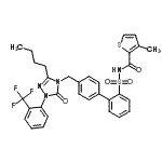 结构式 CAS# 147776-06-5, N-{[4'-({3-丁基-5-氧代-1-[2-(三氟甲基)苯基]-1,5-二氢-4H-1,2,4-三唑-4-基}甲基)-2-联苯基]磺酰基}-3-甲基-2-噻吩甲酰胺