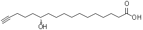 structure of CAS# 148019-74-3, (12S)-12-Hydroxy-16-Heptadecynoic Acid;(12S)-12-hydroxyheptadec-16-ynoic acid;12(S)-hydroxy-16-Heptadecynoic Acid;12-Hydroxy-heptadec-16-ynoic acid