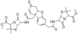 CAS#: 148091-75-2， Methyl 6-[[2-[3-[2-[(2-Methoxycarbonyl-3,3-Dimethyl-7-Oxo-4-Thia-1-Azabicyclo[3.2.0]Heptan-6-Yl)Amino]-2-Oxoethyl]-7-Oxo-5a,6-Dihydrodibenzofuran-9a-Yl]Acetyl]Amino]-3,3-Dimethyl-7-Oxo-4-Thia-1-Azabicyclo[3.2.0]Heptane-2-Carboxylate