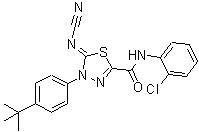 结构式 CAS# 148367-91-3, (5Z)-N-(2-氯苯基)-5-(氰基亚氨基)-4-[4-(2-甲基-2-丙基)苯基]-4,5-二氢-1,3,4-噻二唑-2-甲酰胺