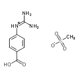 structure of CAS# 148720-07-4, Diamino-N-(4-Carboxyphenyl)Methaniminium Methanesulfonate;4-Guanidinobenzoic Acid Methanesulfonate