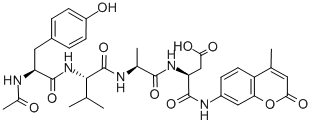 结构式 CAS# 149231-65-2, N-乙酰基-L-酪氨酰-L-缬氨酰-L-丙氨酰-N-(4-甲基-2-氧代-2H-1-苯并吡喃-7-基)-L-alpha-天冬氨酰胺