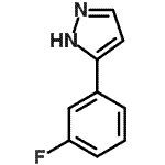 structure of CAS# 149739-61-7, 5-(3-Fluorophenyl)-1H-Pyrazole;1H-Pyrazole,3-(3-fluorophenyl)-;3-(3-Fluorophenyl)-1H-pyrazole;3-(3-Fluorophenyl)pyrazole