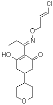 结构式 CAS# 149979-41-9, 2-[(1E)-N-{[(2E)-3-氯-2-丙烯-1-基]氧基}亚氨代丙酰基]-3-羟基-5-(四氢-2H-吡喃-4-基)-2-环己烯-1-酮
