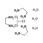 structure of CAS# 15004-86-1, 1,2-Ethanediamine - Trichlororhodium Hydrate (3:1:3);Trichlorotris(ethylenediamine)rhodium(III) trihydrate;TRIS RHODIUM TRICHLORIDE;Tris(ethylenediamine)rhodium(III) chloride