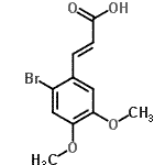 structure of CAS# 151539-52-5, (2E)-3-(2-Bromo-4,5-Dimethoxyphenyl)Acrylic Acid;(2E)-3-(2-bromo-4,5-dimethoxyphenyl)prop-2-enoic acid;(E)-3-(2-bromo-4,5-dimethoxyphenyl)acrylic acid;2-BROMO-4,5-DIMETHOXYCINNAMIC ACID