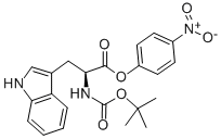 structure of CAS# 15160-31-3, N-[(1,1-Dimethylethoxy)Carbonyl]-L-Tryptophan 4-Nitrophenyl Ester;(4-Nitrophenyl) 2-(Tert-Butoxycarbonylamino)-3-(1H-Indol-3-Yl)Propanoate;2-[(Tert-Butoxy-Oxomethyl)Amino]-3-(1H-Indol-3-Yl)Propanoic Acid (4-Nitrophenyl) Ester;2-(Tert-Butoxycarbonylamino)-3-(1H-Indol-3-Yl)Propionic Acid (4-Nitrophenyl) Ester