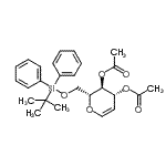 结构式 CAS# 151797-32-9, 3,4-二-O-乙酰基-1,5-脱水-2-脱氧-6-O-[(2-甲基-2-丙基)(二苯基)硅烷基]-D-阿拉伯糖-己-1-烯糖