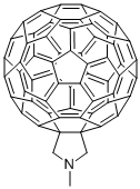 structure of CAS# 151872-44-5, 1',5'-Dihydro-1'-Methyl-2'H-[5,6]Fullereno-C60-Ih-[1,9-C]Pyrrole;N-METHYLFULLEROPYRROLIDINE;MFP,  MPC60,  NMPC60