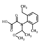 structure of CAS# 152019-73-3, [(2-Ethyl-6-Methylphenyl)(1-Methoxy-2-Propanyl)Amino](Oxo)Acetic Acid;[(2-Ethyl<wbr>-6-methyl<wbr>phenyl)(2<wbr>-methoxy-<wbr>1-methyle<wbr>thyl)amin<wbr>o]oxo-ace<wbr>tic acid;Metolachlor OA;MetolachlorOAPestanal