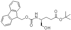 structure of CAS# 153815-59-9, 2-Methyl-2-Propanyl (4S)-4-{[(9H-Fluoren-9-Ylmethoxy)Carbonyl]Amino}-5-Hydroxypentanoate;Fmoc-Glutamol(OtBu)