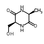structure of CAS# 155225-26-6, (3S,6S)-3-(Hydroxymethyl)-6-Methyl-2,5-Piperazinedione;(3s,6s)-3-(hydroxymethyl)-6-methyl-2,5-piperazinedione;Cyclo(-Ala-Ser);MFCD00237605