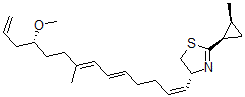 CAS#: 155233-30-0， (4R)-4-[(1Z,5E,7E,11R)-11-Methoxy-8-Methyltetradeca-1,5,7,13-Tetraenyl]-2-[(1R,2S)-2-Methylcyclopropyl]-4,5-Dihydro-1,3-Thiazole
