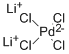 structure of CAS# 15525-45-8, Lithium Tetrachloropalladate(II);Palladate(2-), Tetrachloro-;Palladate(2-), Tetrachloro-, (Sp-4-1)-;Tetrachloropalladate