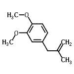 结构式 CAS# 155583-45-2, 1,2-二甲氧基-4-(2-甲基-2-丙烯-1-基)苯