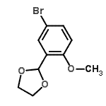 结构式 CAS# 156603-10-0, 2-(5-溴-2-甲氧基苯基)-1,3-二氧戊环