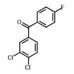 structure of CAS# 157428-51-8, (3,4-Dichlorophenyl)(4-Fluorophenyl)Methanone;3,4-Dichloro-4'-fluorobenzophenone