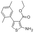 structure of CAS# 15854-09-8, 2-Amino-4-(2,5-Dimethyl-Phenyl)-Thiophene-3-Carboxylic Acid Ethyl Ester;2-Amino-4-(2,5-Dimethylphenyl)-3-Thiophenecarboxylic Acid Ethyl Ester;2-Amino-4-(2,5-Dimethylphenyl)Thiophene-3-Carboxylic Acid Ethyl Ester;Cbmicro_046665