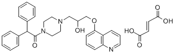 结构式 CAS# 158681-49-3, 4-(二苯基乙酰基)-alpha-((5-喹啉基氧基)甲基)-1-哌嗪乙醇(E)-2-丁烯二酸盐(2:3)