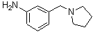 structure of CAS# 159691-25-5, 3-(1-Pyrrolidinylmethyl)Aniline;[3-(pyrrolidin-1-ylmethyl)phenyl]amine;3-(pyrrolidinylmethyl)phenylamine;3-Pyrrolidin-1-ylmethyl-phenylamine