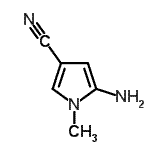 structure of CAS# 159831-30-8, 5-Amino-1-Methyl-1H-Pyrrole-3-Carbonitrile;5-amino-1-methyl-1H-pyrrole-3-carbonitrile;MFCD18810288