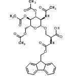 结构式 CAS# 160067-63-0, (2S)-3-{[(2R,3R,4R,5S,6R)-3-乙酰氨基-4,5-二乙酰氧基-6-(乙酰氧基甲基)四氢-2H-吡喃-2-基]氧基}-2-{[(9H-芴-9-基甲氧基)羰基]氨基}丙酸
