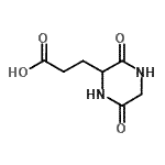 结构式 CAS# 16364-35-5, 3-(3,6-二氧代-2-哌嗪基)丙酸