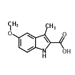 structure of CAS# 16381-50-3, 5-Methoxy-3-Methyl-1H-Indole-2-Carboxylic Acid;5-Methoxy-3-methyl-1H-indole-2-carboxylic acid;5-methoxy-3-methylindole-2-carboxylic acid;BAS 08767155