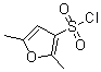 structure of CAS# 166964-26-7, 2,5-Dimethyl-3-Furansulfonylchloride;3-Furansulfonylchloride,2,5-Dimethyl-(9CI);2,5-Dimethylfuran-3-Sulphonyl Chloride;3-Furansulfonylchloride, 2,5-Dimethyl-
