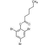 structure of CAS# 16732-09-5, 2,4,6-Tribromophenyl Hexanoate;2,4,6-TRIBROMOPHENYL N-HEXANOATE;caproic acid 2,4,6-tribromophenyl ester