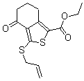 结构式 CAS# 172516-32-4, 4,5,6,7-四氢-4-氧代-3-(2-丙烯-1-基硫代)-苯并[c]噻吩-1-羧酸乙酯